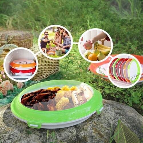 Reversible Buckle Food Preservation Storage Tray Elastic Film Creative Reusable Vegetable Meat Seal Keep Container Kitchen Tools