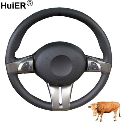 Hand Sewing Car Steering Wheel Cover Top Cow Leather Volant Braid on the Steering wheel For BMW Z4 2003 2004 2005 2006 2007 2008