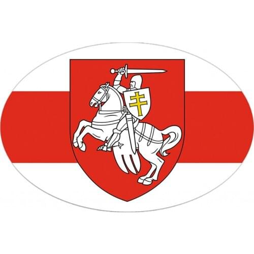 B01091 Self-adhesive Decal Погоней и флагом Беларуси Car Sticker Waterproof Auto Decors on Bumper Rear Window Motorcycle Laptop