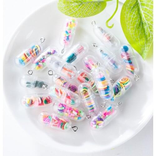 Sansango 10Pcs Funny Capsule Cartoon Villain Fruit Transparent Resin Charms Cute Necklace Pendants Accessories Jewelry Making