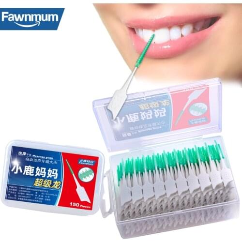 Fawnmum Silicone Interdental Brush Dental Cleaning Dental Floss Picks for Teeth Cleaning Oral Hygiene Toothpicks Dentistry Tool