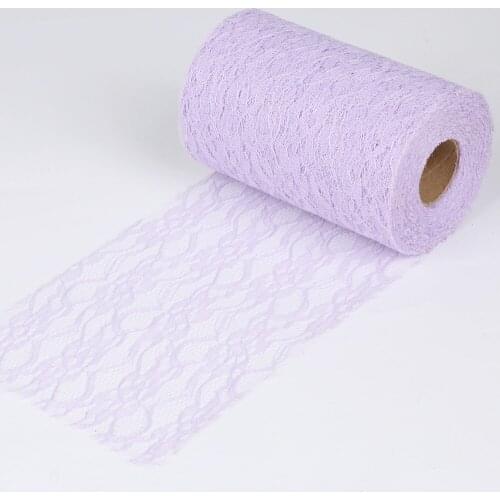 22M 15cm Violet Color Tulle Roll DIY Net Lace Fabric Tutu Skirt Chair Sash Bow Table Runner Wedding Decoration