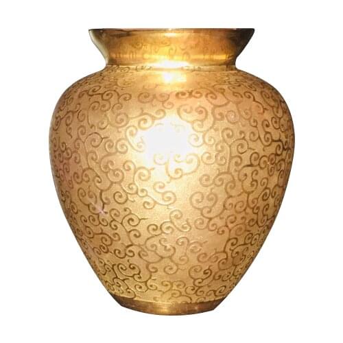 Vase 24k Real Gold Painted Glass Handmade Art Made In Turkey Elegant Decorative 140x140mm Or 190x190mm