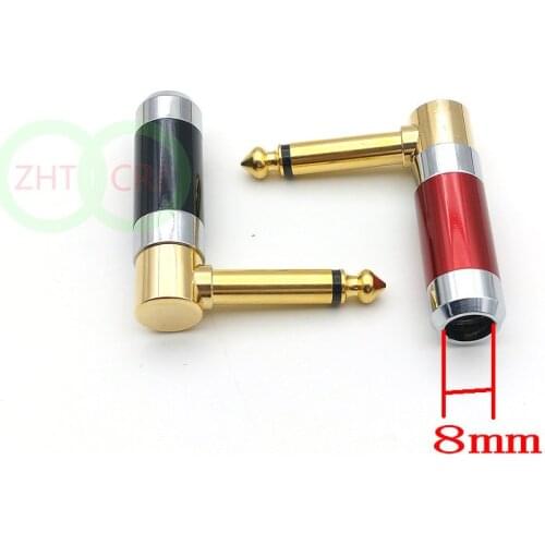 High quality copper 1/4" TS RIGHT ANGLE MONO PHONE PLUG 6.3MM JACK New