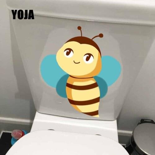 YOJA 20.3X22.9CM Cartoon Animals Toilet Wall Sticker Decal Funny Bee Bedroom Home Decor Modern Art T5-0882