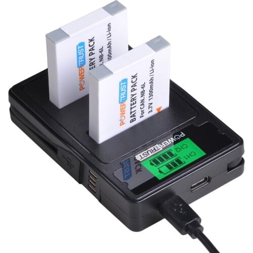NB-6L NB-6LH NB 6L Battery and LCD Charger for Canon Powershot S120 SX510 HS SX280 HS SX500 is SX700 D20 S90 D30 ELPH 500 SX270