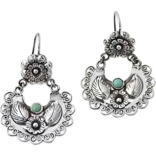 MENGYI Bohemian Vintage Mandala Engraved Flower Drop Earring Women Ethnic Tribal Antique 9 2 5 Jewelry Drop Shipping