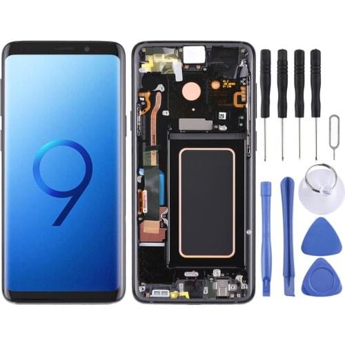 Super AMOLED Material LCD Screen and Digitizer Full Assembly with Frame for Galaxy S9+ / G965F / G965F / DS / G965U / G965W