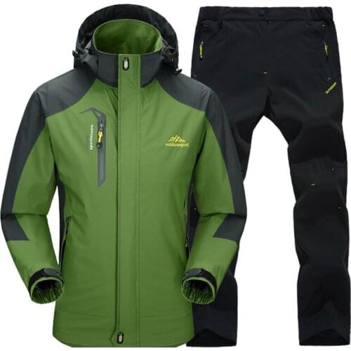 Winter Windbreaker Men Trekking Camping Hunting Climbing Jackets Pants Suit Set Outdoor Waterproof Sport Women Softshell Coat