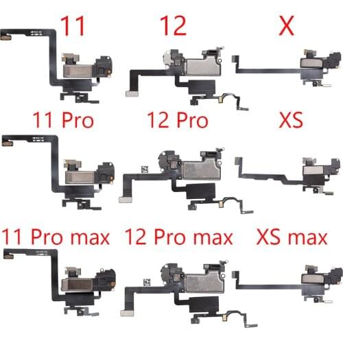 1pcs Earpiece Flex Cable for iPhone X XR XS MAX Ear Sound Speaker Ear Pieces Proximity Sensor flex Replacement Parts