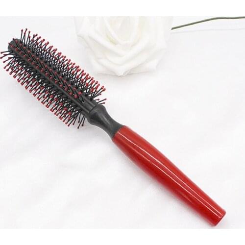 1Pc Women Girls Plastic Roll Round Curly Hair Comb Cylinder Pear Flower Round Hairdressing Massager Brush Beauty Salon Style Hot