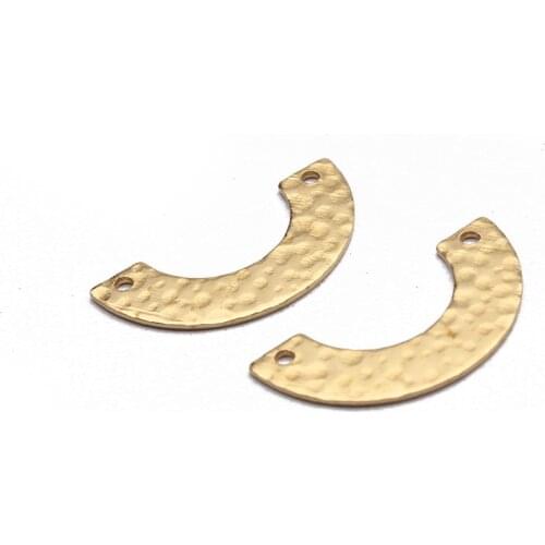 20pcs Brass Charms Hammered Arch Connector Charms Pendant For DIY Earrings Jewelry Making Accessories