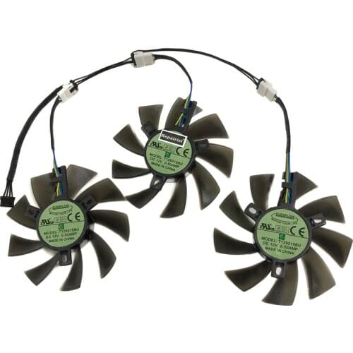 3Pcs/Set DIY T129215BU Graphics Card Fan GPU VGA Cooler For Powercolor RX 5700 XT Red Devil 8GB GDDR6 Video Cards Cooling