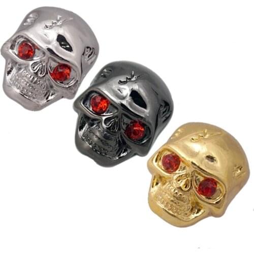3Pcs/lot Golden Metal Skull Head Control Knobs for Electric Guitar,Guitar pots Tone volume Control Knobs Buttons
