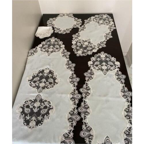 Ats 5 Piece Lounge Team Linen Fabric French lace