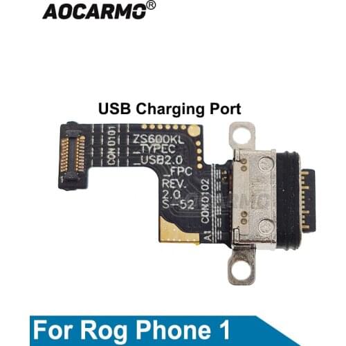 Aocarmo Asus ROG Phone 1 I ZS600KL USB Charger Charging Port Dock Flex Cable Replacement Parts