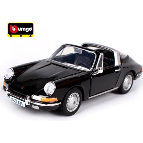 Bburago 1:32 porsche 911 Vintage car black diecast motorcar Transparent display box dust cover 43214