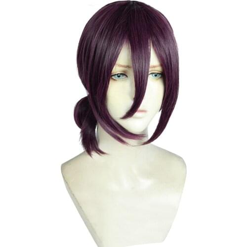Chainsaw Man Reze Cosplay Wig Purple Halloween Carnival Wigs Cosplay Prop+Free Wig Cap