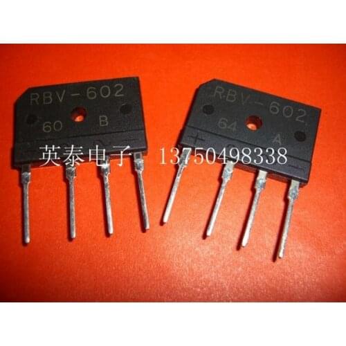 Free shipping new rectifier bridge RBV602 6A 200V DIP4 eco-friendly 10pcs/lot