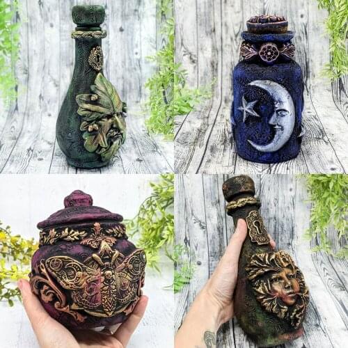 Retro Resin Decoration Bottle Mother Earth Father Imitation Bronze Vase Vintage Bedroom Decoration Ornament Birthday Gift