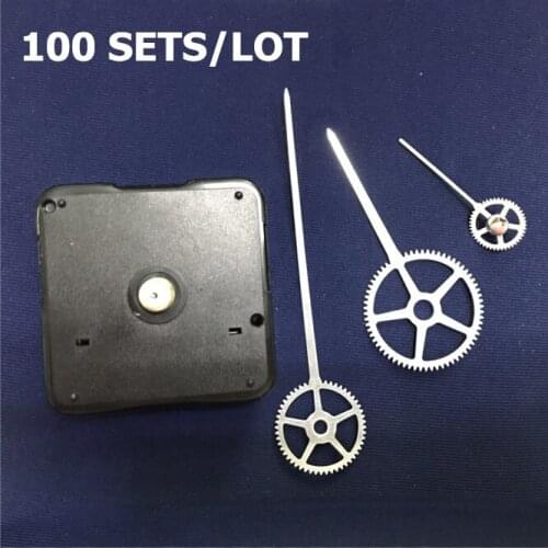 DHL 100 sets wholesale 12mm shaft Silent Wall Clock Movement DIY Clock Mechanism Parts Replacement Repair Clock Metal Hands