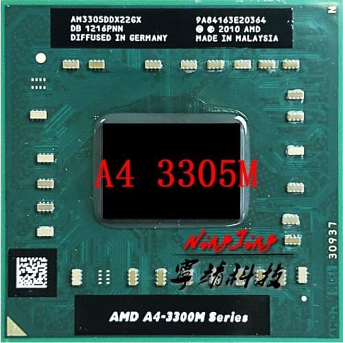 AMD A4-Series A4-3305M A4 3305M 1.9 GHz Dual-Core Dual-Thread CPU Processor AM3305DDX22GX Socket FS1