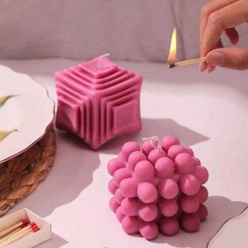 Geometric Magic Ball Rubiks Cube Round Ball Silicone Mold Aromatherapy Candle Gypsum Baking Cake Mold Home Decoration Supplies