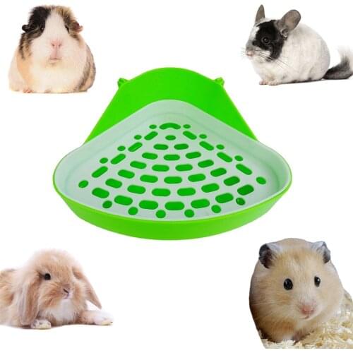 Hot Sale 1Piece Pet Cat Rabbit Pee Toilet Small Animal Hamster Pig Litter Tray Corner Pet Litter Training Tray Color Random
