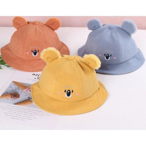 Cotton Sun Hat Spring Outdoor Bucket Hats Bones Infantis Baby Caps Infant Toddler Hats Lovely Ear Bucket For Girls Boys