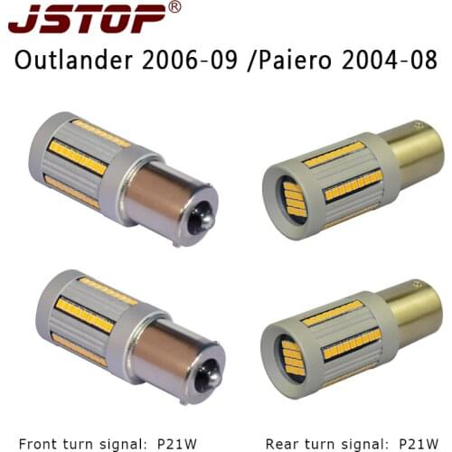 JSTOP 4PCS/set Pajero Outander car External lights Turn Signal 12-24V P21W 1156 canubs led front Rear Turn Signal No error bulbs