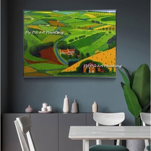 David Hockney Mulholland Drive Canvas Painting Handpainted Marble Wall Art Painting Decorative Picture Modern Home Decoration