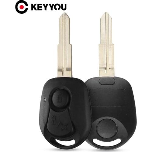 KEYYOU 10PCS 2 BUTTONS REMOTE KEY SHELL FOR SSANGYONG ACTYON KYRON REXTON UNCUT BLADE KEY FOB COVER CASE REPLACEMENT