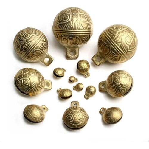 2019 Brass Bells for Pet Tiger Pattern 14 Sizes 11mm to 53MM Cats Dogs Bells Pure Copper Puppy Personalized Dogs Cat Accessories