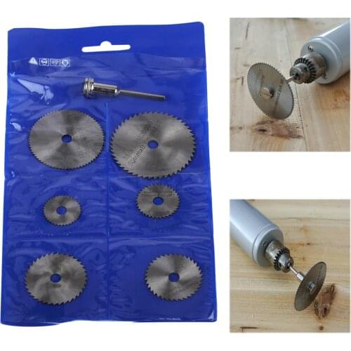 LETAOSK 7pcs HSS Circular Saw Blades Cutting Discs Mandrel Tool Set Rotary Cutoff Cutter