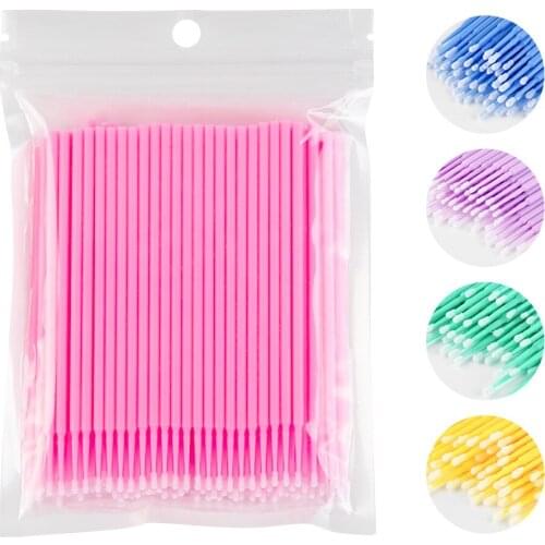 500pcs/lot Micro Brushes Make Up Eyelash Extension Disposable Eye Lash Glue Cleaning Brushes Free Applicator Sticks Makeup Tools