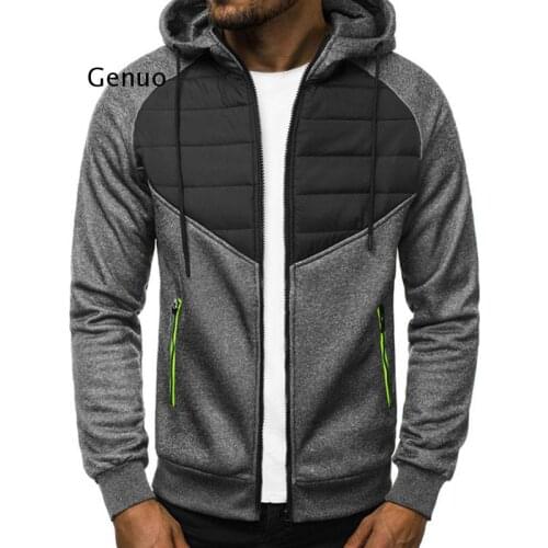 Men Designer Jacket Autumn Winter Zipper Hooded Jacket Men LongSleeve Patchwork Mens Fashion Jackets Slim Fit Outerwear Coat Men