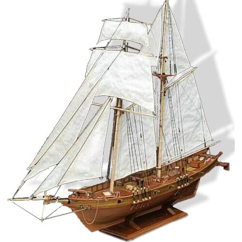 Assembling Building Kits Ship Model Wooden Sailboat Toys Sailing Model Assembled 1:100 Wooden Kit DIY