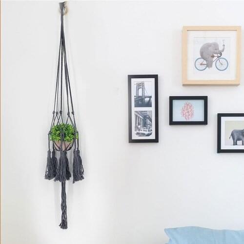 Home Decor Basket Plant Wall Hanging Tapestry Boho Style Background Office Bathroom Decor Hand-woven Cotton And Linen Ornaments