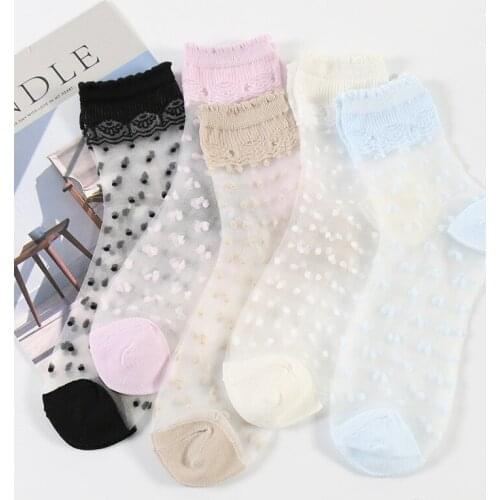 2019 new Japanese and Korean glass stockings crystal transparent silk stockings summer thin section transparent stockings women