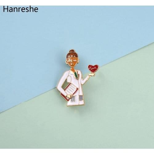 New Cartoon Medical Nurse Doctor Shape Enamel Brooch Pins Creative Jewelry Hospital Lapel Backpack Badge Brooch Jewelry Gift