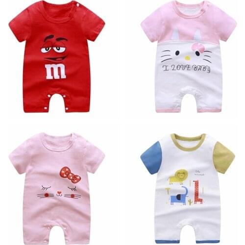 Newborn Baby Clothes Baby Cotton Short Sleeved Jumpsuit Baby Girl Romper New Summer 2021 Baby Onesie