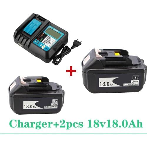 Original BL1860 Rechargeable Battery 18 V 18000mAh Lithium ion for Makita 18v Battery BL1840 BL1850 BL1830 BL1860B+ 4A Charger