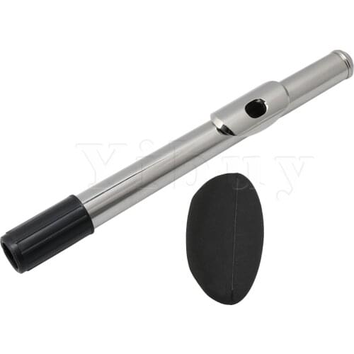 Yibuy Black Flute Thumb Rest Rubber Cushion & Metal Flute Head Joint Headjoint