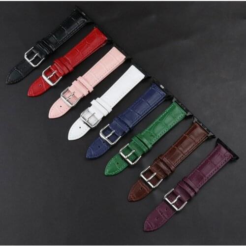 Genuine Leather Band Loop Strap for Apple Watch leather Strap Replacement 38mm 40mm for iwatch series 5/4/3/2/1 42mm 44mm soft