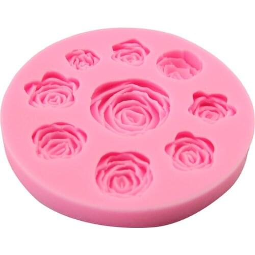 Nine roses flower silicone mold chocolate mousse sugar turning mold kitchen tools