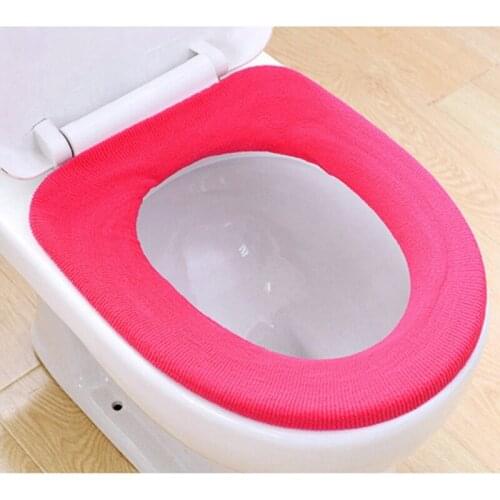 Warmer Toilet Seat Case for Bathroom Products Pedestal Pan Cushion Pads Lycra Use In O-shaped Flush Comfortable Toilet Random