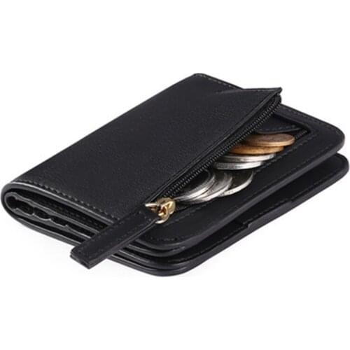 2021 New Ultra-Thin Womens Wallet Short Multi-Function Korean Style Simple PU Coin Purse Card Holder Wallet Women Cartera Mujer