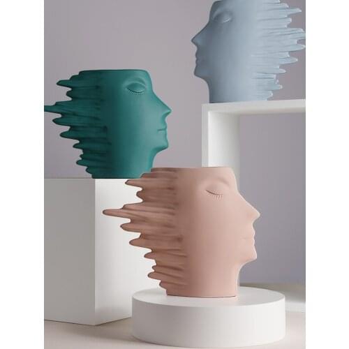 Abstract Face Flower Arrangement Vase Displays Simple Modern Creative Porch Living Room Decoration Home Decoration Decor Vase