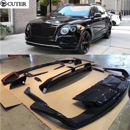 Carbon fiber FRP V8 to W12 Car body kit Front bumper lip rear bumper diffuser rear spoiler mirror cover For Bentley Bentayga