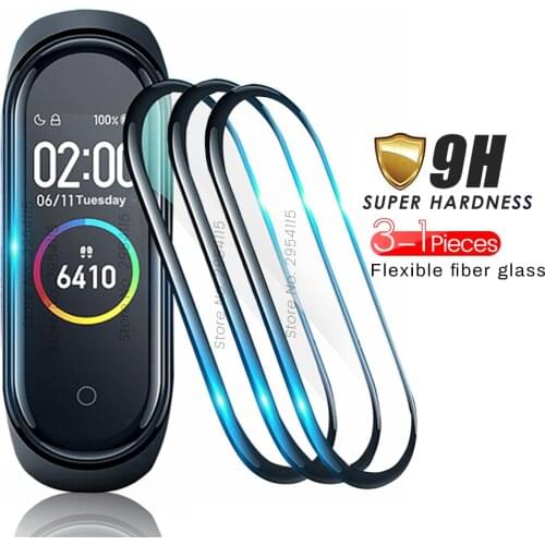 1-3Pcs 9d curved protective glas for xiaomi mi band 5 6 glass screen protector film on xiomi miband 5 smart bracelet accessories